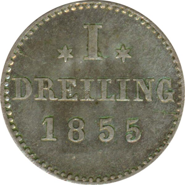 Hamburg Dreiling 1855 Stadtwappen Silber*