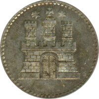 Hamburg Dreiling 1855 Stadtwappen Silber*