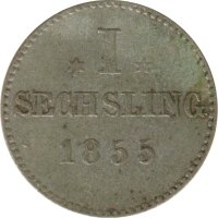 Hamburg Sechsling 1855 Stadtwappen Silber*
