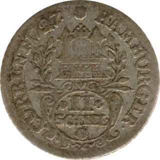 Hamburg 2 Schilling 1727 Stadtwappen*