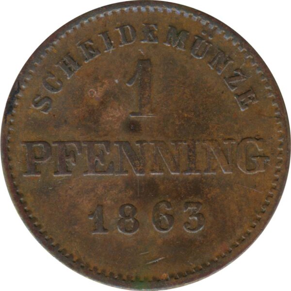 Bayern 1 Pfennig 1863 Maximillian II*