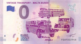 0 Euro Souvenir Schein 2019 - Malta - Vintage Busse*