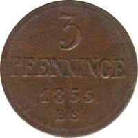 Rostock 3 Pfennig 1855 BS Stadtwappen*