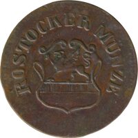 Rostock 3 Pfennig 1855 BS Stadtwappen*