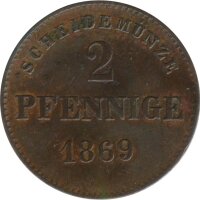 Sachsen-Meiningen 2 Pfennig 1869 Georg II*