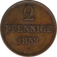 Hannover 2 Pfennig 1853 B Georg V*