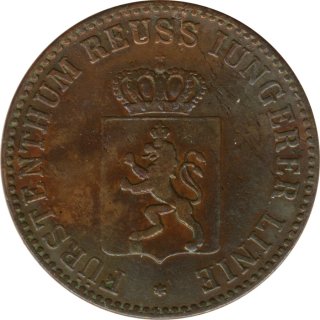 Reuss j�ngere Linie 3 Pfennig 1864 A Heinrich LXVII*