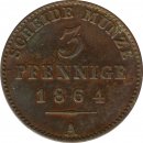 Reuss j�ngere Linie 3 Pfennig 1864 A Heinrich LXVII*