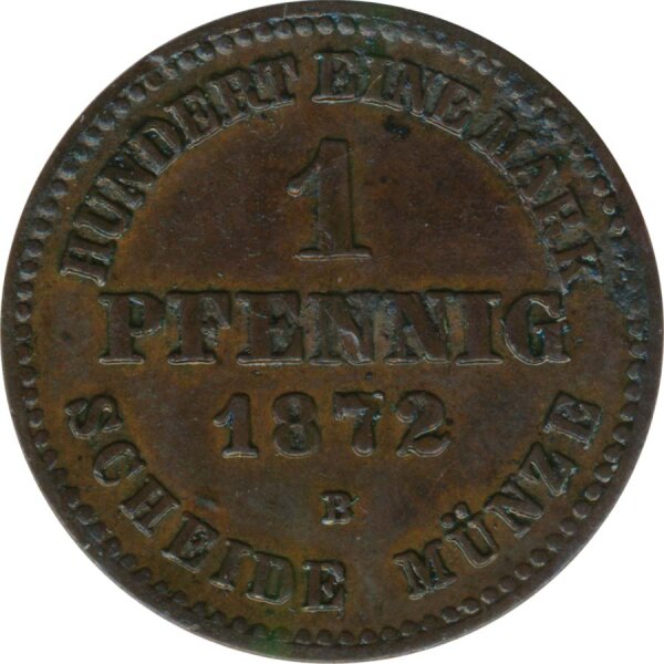 Mecklenburg-Strelitz 1 Pfennig 1872 Friedrich Wilhelm II*