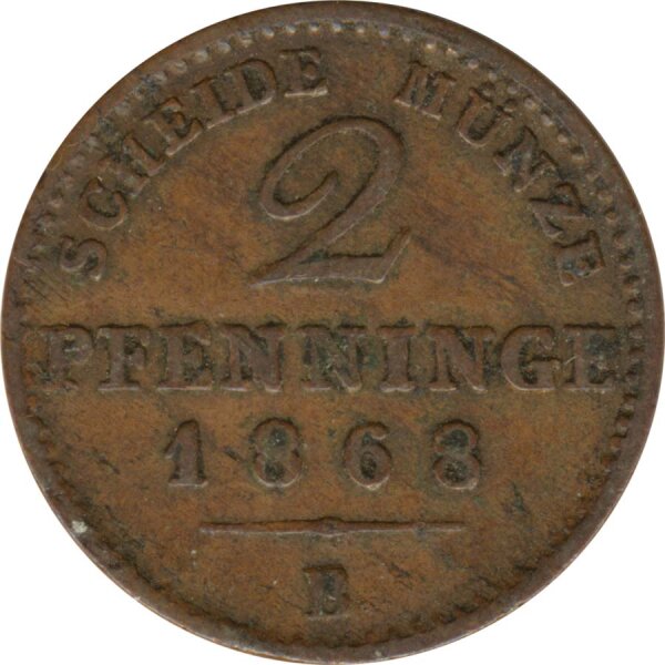 Preussen 2 Pfennig 1868 B Wilhelm I*