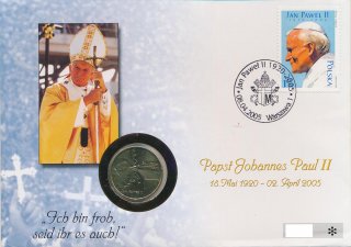 Polen 2 Zlote 2003 25. Pontifikatsjahr Johannes Paul II im Numisbrief*