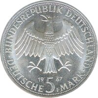 BRD 5 DM 1967 F Wilhelm und Alexander von Humboldt Silber*