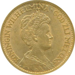 Niederlande - 10 Gulden Wilhelmina alt - Gold
