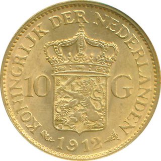 Niederlande - 10 Gulden Wilhelmina alt - Gold