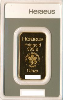 Goldbarren - Heraeus 1 Oz