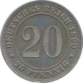 Kaiserreich J.014 1890 E Kleinmünze 20 Pfennig*