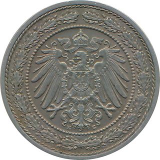 Kaiserreich J.014 1890 E Kleinmünze 20 Pfennig*