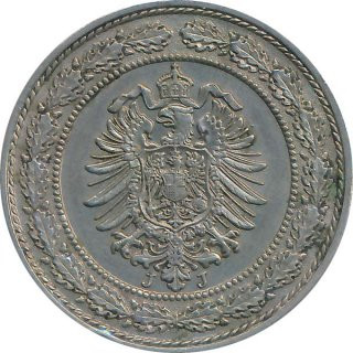 Kaiserreich J.006 1887 J Kleinmünze 20 Pfennig*