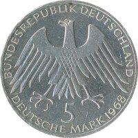 BRD 5 DM 1968 J Wilhelm Raiffeisen Silber*