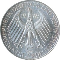 BRD 5 DM 1969 G Theodor Fontane Silber*