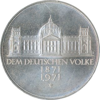BRD 5 DM 1971 G 100 Jahre ReichsgrüÂ�ndung Silber*