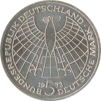 BRD 5 DM 1973 J Nikolaus Kopernikus Silber*