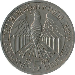 BRD 5 DM 1984 D Deutscher Zollverein*