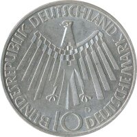 BRD 10 DM 1972 D Olympische Spiele J. 401a Silber*