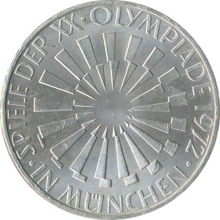 BRD 10 DM 1972 G Olympische Spiele J. 401b Silber*