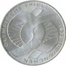 BRD 10 DM 1972 D Olympische Spiele J. 402 Silber*