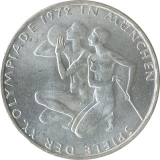 BRD 10 DM 1972 D Olympische Spiele J. 403 Silber*