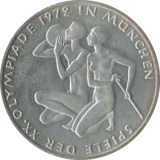 BRD 10 DM 1972 G Olympische Spiele J. 403 Silber*