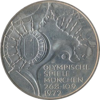 BRD 10 DM 1972 F Olympische Spiele J. 404 Silber*