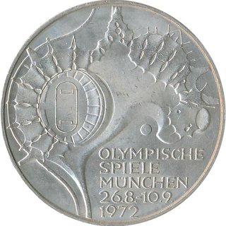 BRD 10 DM 1972 J Olympische Spiele J. 404 Silber*