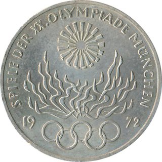 BRD 10 DM 1972 J Olympische Spiele J. 405 Silber*