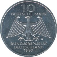 BRD 10 DM 1995 D Wilhelm Conrad R&ouml;ntgen Silber*