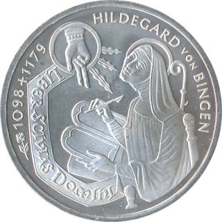 BRD 10 DM 1998 G Hildegard von Bingen Silber*