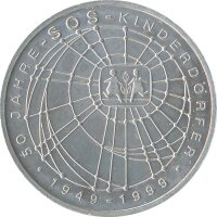 BRD 10 DM 1999 J 50 Jahre SOS-Kinderd&ouml;rfer Silber*