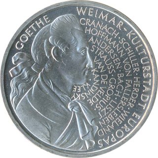 BRD 10 DM 1999 F Weimar Kulturhauptstadt Europas Silber*