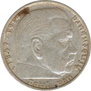 Drittes Reich 5 Mark 1935 J Paul von Hindenburg Silber*