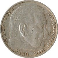 Drittes Reich 5 Mark 1936 G Paul von Hindenburg Silber*