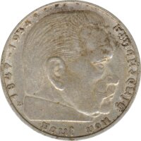 Drittes Reich 2 Mark 1937 E Paul von Hindenburg Silber*
