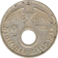 Drittes Reich 2 Mark 1937 E Paul von Hindenburg Silber*