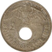 Drittes Reich 2 Mark 1938 F Paul von Hindenburg Silber*