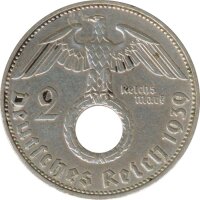 Drittes Reich 2 Mark 1939 J Paul von Hindenburg Silber*
