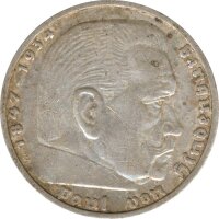 Drittes Reich 5 Mark 1936 E Paul von Hindenburg J. 367...