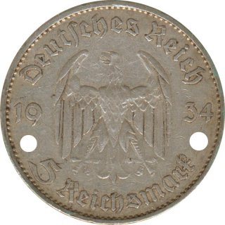 Drittes Reich 5 Mark 1934 A Garnisonskirche Silber*