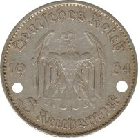 Drittes Reich 5 Mark 1934 A Garnisonskirche Silber*