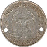 Drittes Reich 5 Mark 1934 D Garnisonskirche Silber*