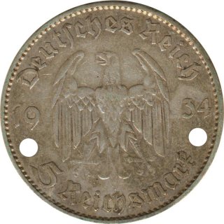 Drittes Reich 5 Mark 1934 J Garnisonskirche Silber*